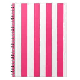 Caderno Espiral Notebook com risca rosa quente