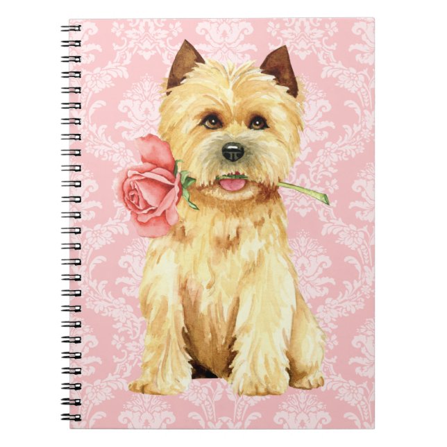 Caderno Espiral Notebook com Rosa Cairn Terrier (Frente)