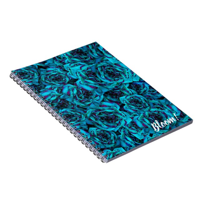 Caderno Espiral Notebook com Rosas azuis (Lado Direito)