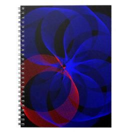 Caderno Espiral Notebook com rotação de acentos azuis