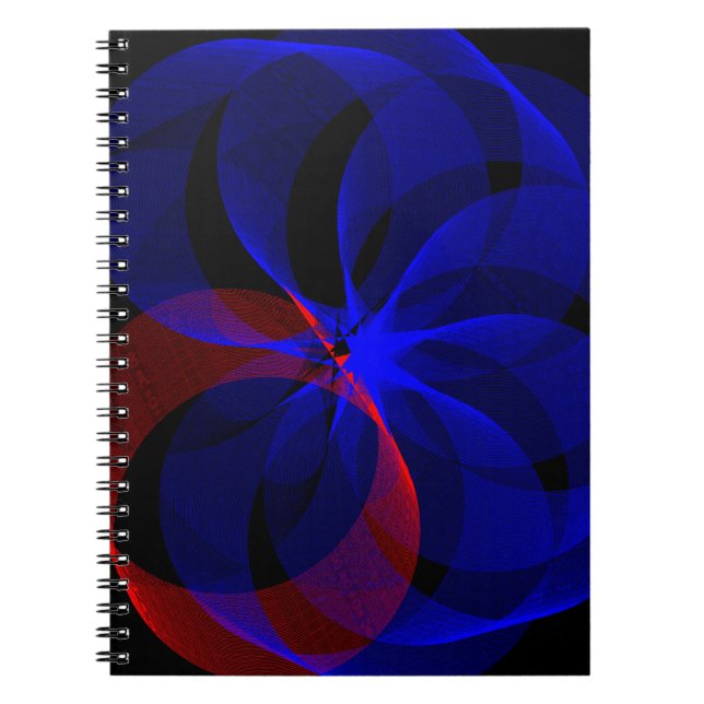 Caderno Espiral Notebook com rotação de acentos azuis (Frente)