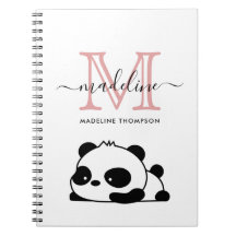 Notebook com Script Panda Blush Pink Monogramas Ro