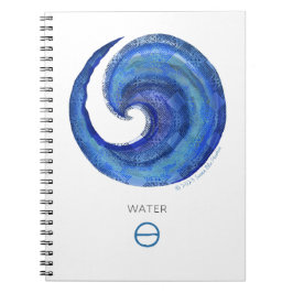 Caderno Espiral Notebook com símbolo de água nos estúdios Susea Bl