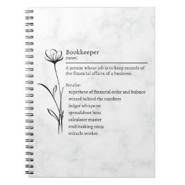 Caderno Espiral Notebook com Sinônimo de Definição de Bookkeeper