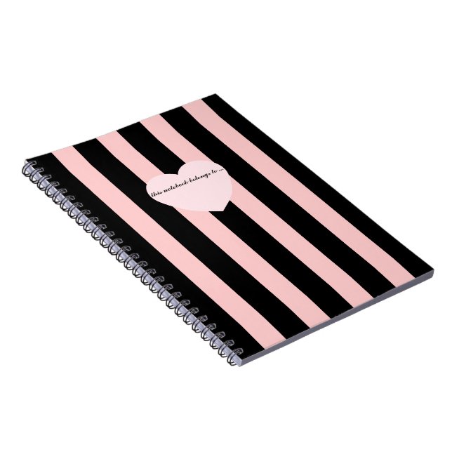 Caderno Espiral Notebook com Stripes de Licença (Lado Direito)