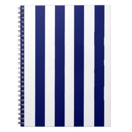 Caderno Espiral Notebook com striping de marinho