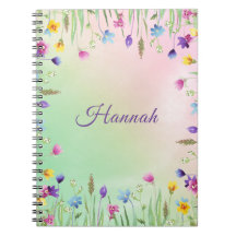Notebook com tema Floral com nome