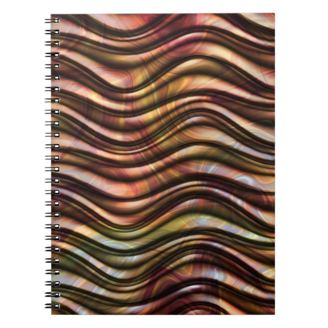 Caderno Espiral Notebook com textura ondulada abstrato (Frente)