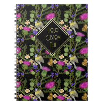 Notebook com Thistle Cottagecore Escocês