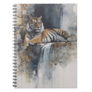 Caderno Espiral Notebook com Tigre em Cascata