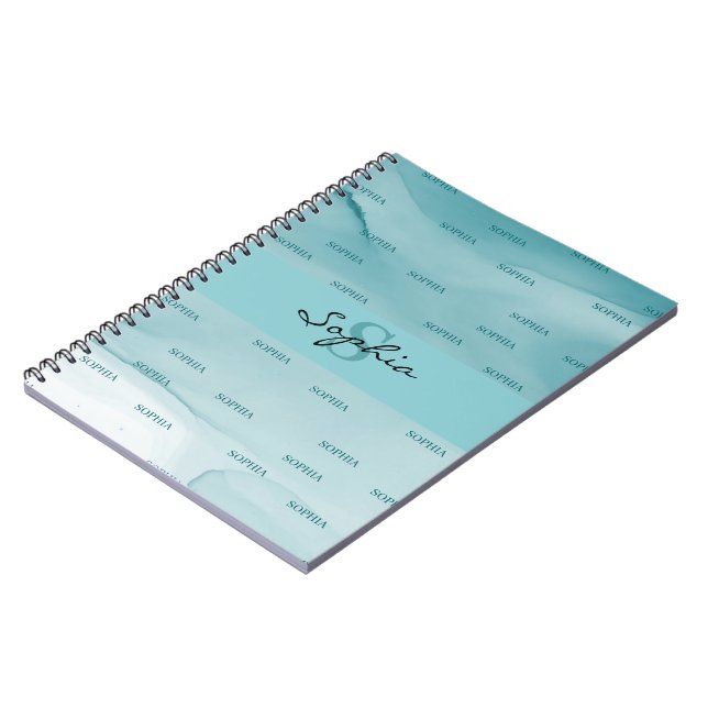 Caderno Espiral Notebook com tinta a álcool abstrato (Left Side)