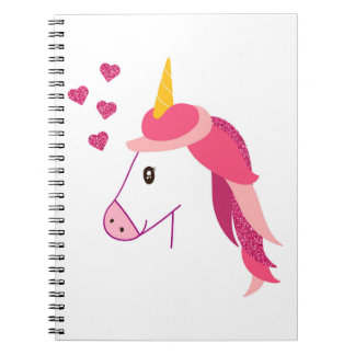 Caderno Espiral Notebook com unicórnio para uma garota.