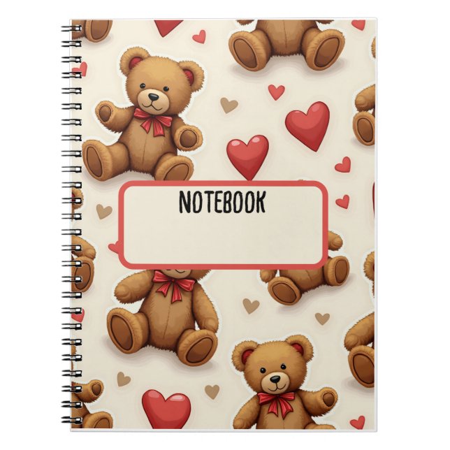 Caderno Espiral Notebook com ursos de pelúcia (Frente)