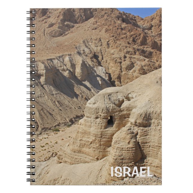 Caderno Espiral Notebook com Vale Qumran em Israel (Frente)