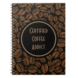 Caderno Espiral Notebook com viciado em café certificado