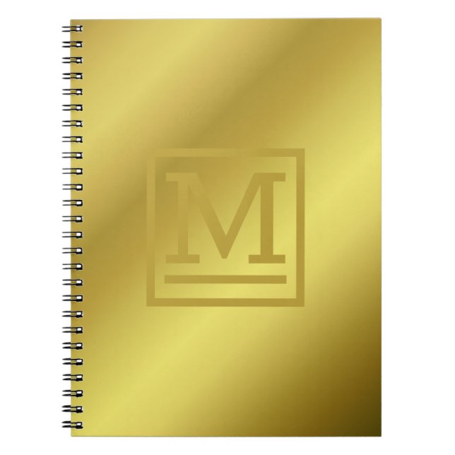 Caderno Espiral Notebook com volume Dourado de 24 K (Frente)