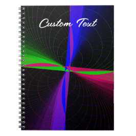 Caderno Espiral Notebook com Wave Geométrica de Quatro Vias