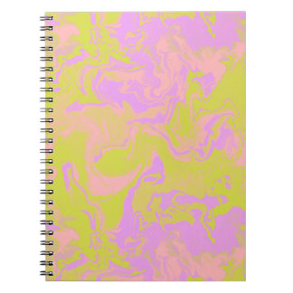 Caderno Espiral Notebook cor-de-rosa com limonada