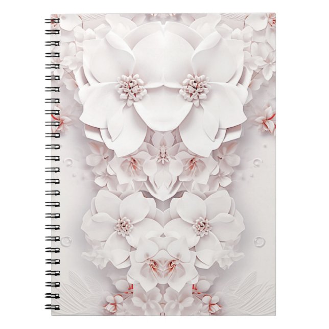 Caderno Espiral Notebook cor-de-rosa com luvas e marfim (Frente)