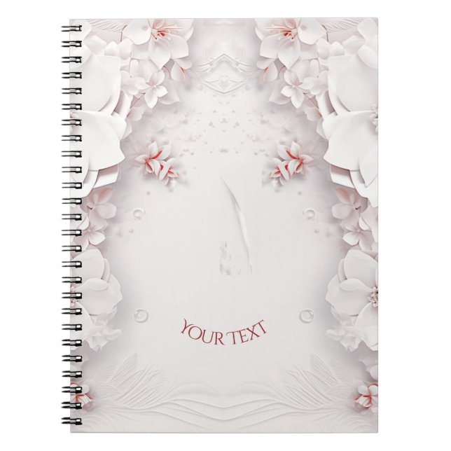 Caderno Espiral Notebook cor-de-rosa com luvas e marfim (Frente)