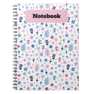Caderno Espiral Notebook cor-de-rosa e azul