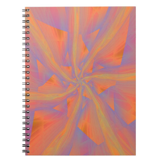 Caderno Espiral Notebook cor-de-rosa laranja e armas espirais viol (Frente)