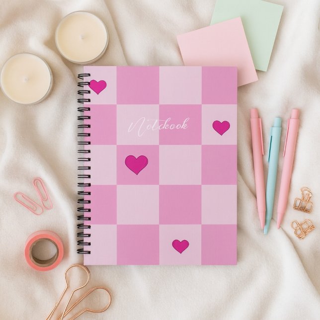 Caderno Espiral Notebook Cor-de-Rosa Personalizado (Criador carregado)