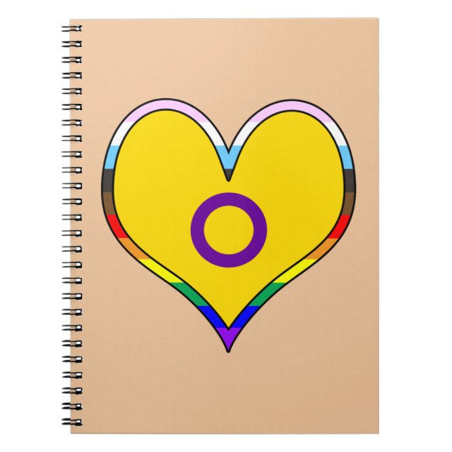 Caderno Espiral Notebook Coração do Orgulho Intersexual (Frente)