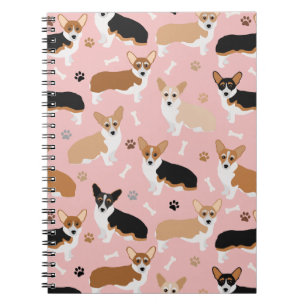 Caderno Espiral Notebook Corgi Dog Paws e Bones