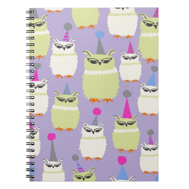 Caderno Espiral Notebook - Corujas de Fita de Uva! (Frente)