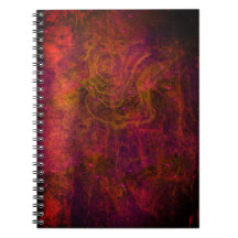 Notebook "Crimson Galaxy" Abstrato