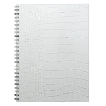Notebook Crocodilo Branco com Impressão de Pele
