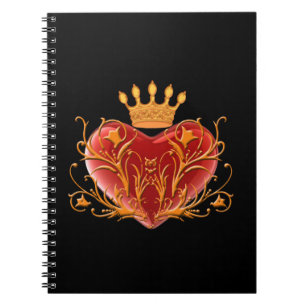Caderno Espiral Notebook Crown Filigree Heart