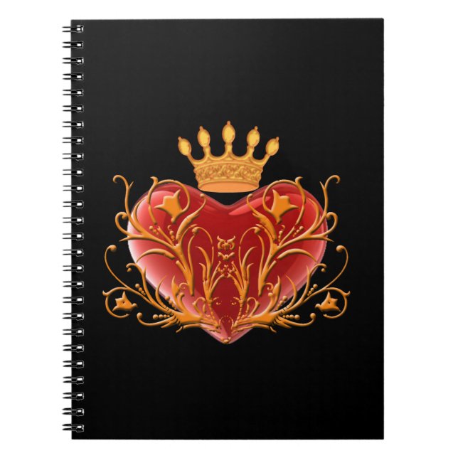 Caderno Espiral Notebook Crown Filigree Heart (Frente)
