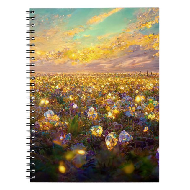Caderno Espiral Notebook Crystal Fields e Starry Skies (Frente)