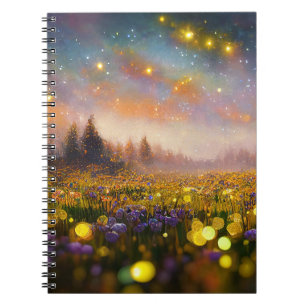 Caderno Espiral Notebook Crystal Fields e Starry Skies