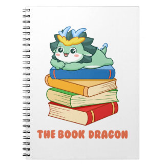 Caderno Espiral Notebook "Cute The Book Dragon"