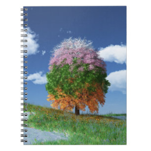 Caderno Espiral Notebook da árvore da estação