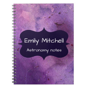 Caderno Espiral Notebook da Escola de Galáxia Púrpura Personalizad