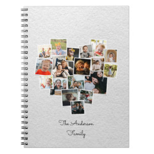 Caderno Espiral Notebook da família de colagem de fotos em forma