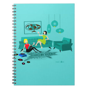 Caderno Espiral Notebook da Retro Girl in Spiral