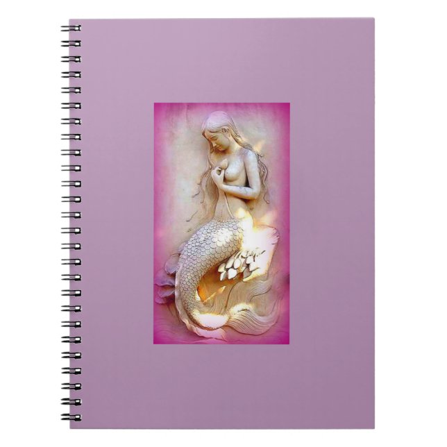 Caderno Espiral notebook da sereia lavanda (Frente)