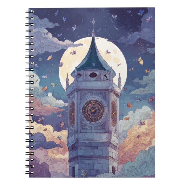 Caderno Espiral Notebook da Torre de Relógio Leve Fantasy Sky (Frente)