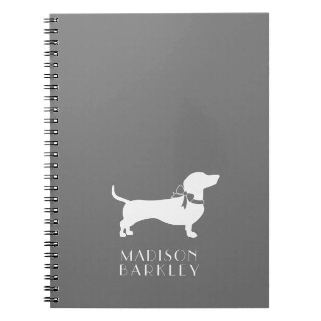 Caderno Espiral Notebook Dachshund Wiener Dog Puppy (Frente)