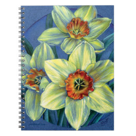 Caderno Espiral Notebook Daffodils de arte fina