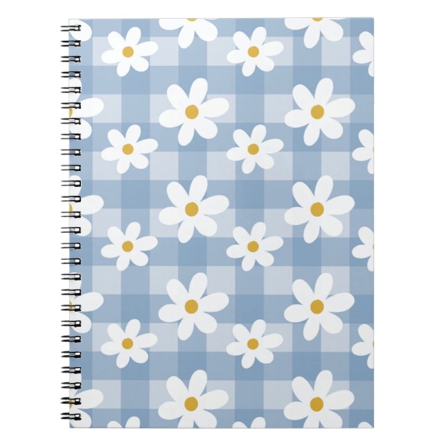 Caderno Espiral Notebook Daisy Days - Gingham Azul (Frente)