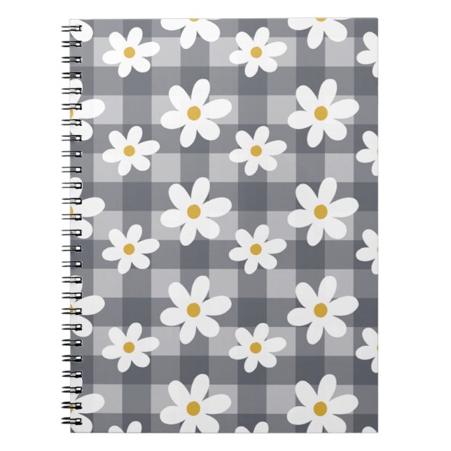 Caderno Espiral Notebook Daisy Days - Gingham Negro (Frente)
