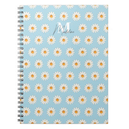 Caderno Espiral Notebook Daisy Floral Spiral - Nome Personalizado