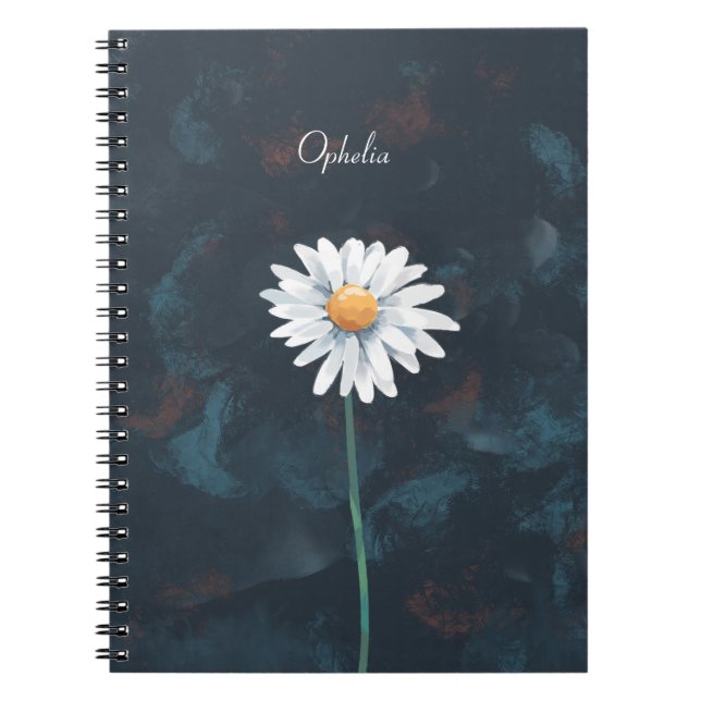 Caderno Espiral Notebook Daisy Flower - Design de Ilustração Flora (Frente)