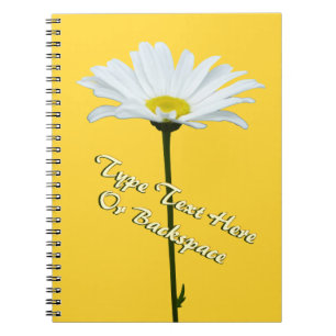 Caderno Espiral Notebook Daisy Personalizado Daisy Flower